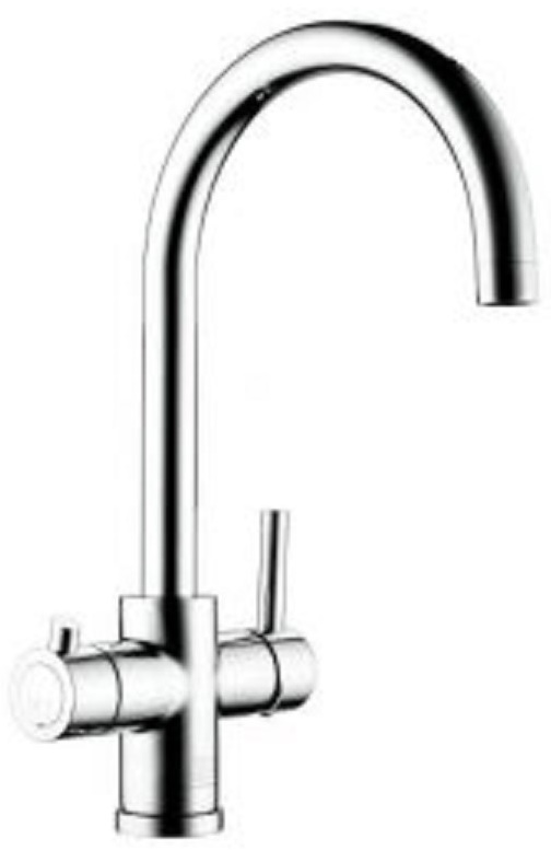 SWAN NECK HOT WATER TAP CHROME